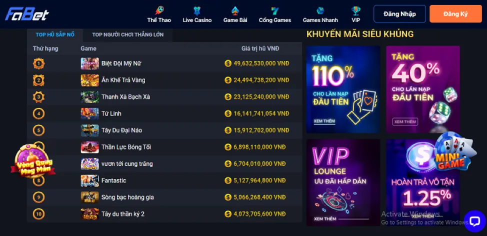 Giao dịch nạp rút tiền 78King